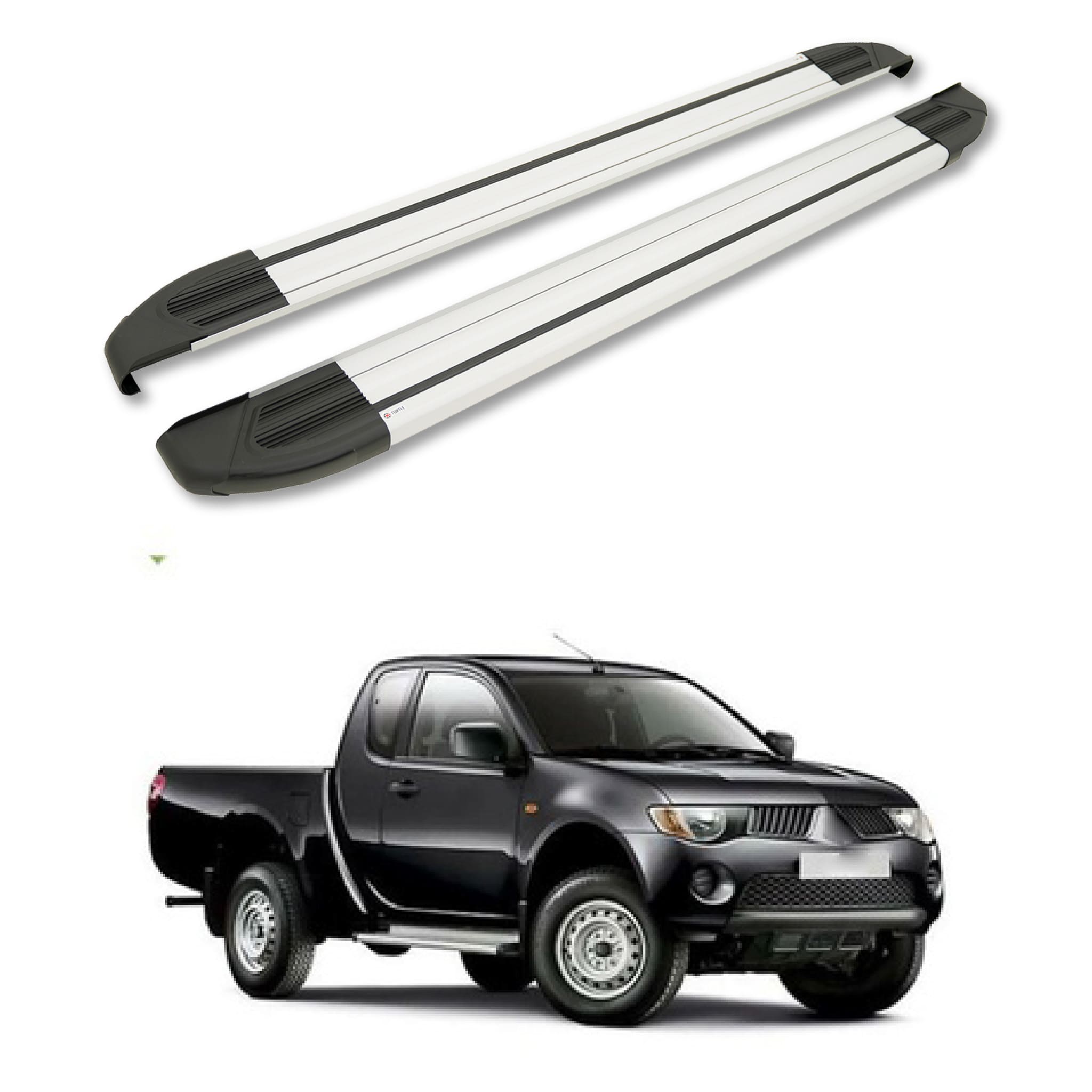 Turtle Mitsubishi L200 (Mk4) 2006-2014 Yan Basamak Brillant Gri - Görsel 4